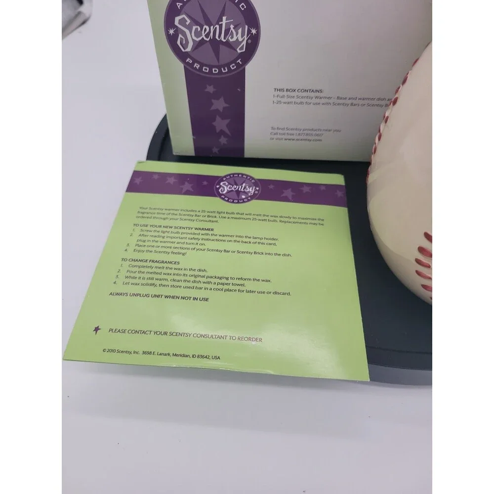 Retired Baseball Scentsy Candle Wax Warmer.Play Ball.Full Size